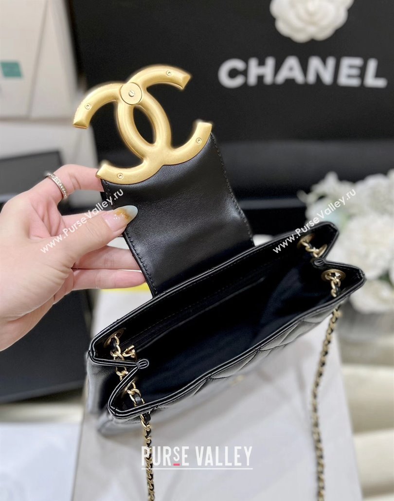 Chanel Lambskin Gold-Tone Metal Shopping Bag AS4596 Black 2024 (ORIGINAL QUALITY) (shunyang-23112204)