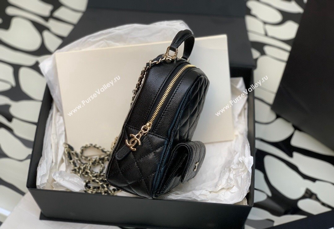Chanel Grained Calfskin Mini Backpack Bag AP3753 Black 2024 (jiyuan-23112211)