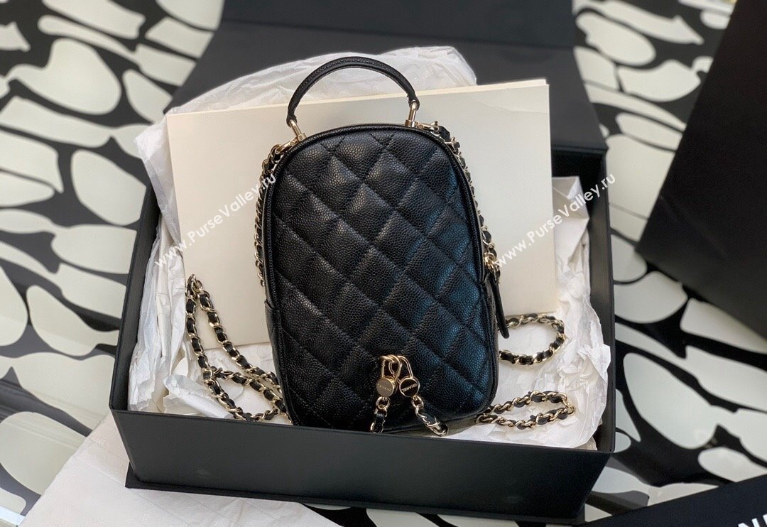 Chanel Grained Calfskin Mini Backpack Bag AP3753 Black 2024 (jiyuan-23112211)