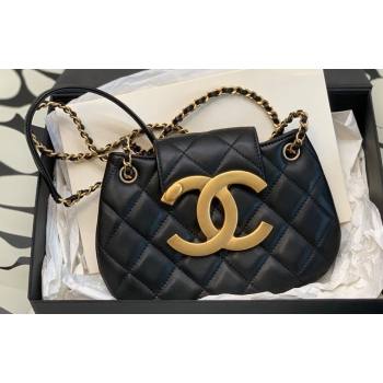 Chanel Lambskin Gold-Tone Metal Small Messenger Bag AS4609 Black 2024 (jiyuan-23112212)