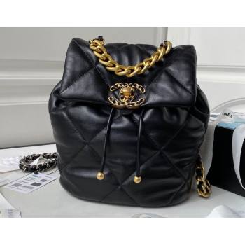 Chanel Shiny Lambskin Chanel 19 Backpack Bag AS4223 Black 2024 (jiyuan-23112215)