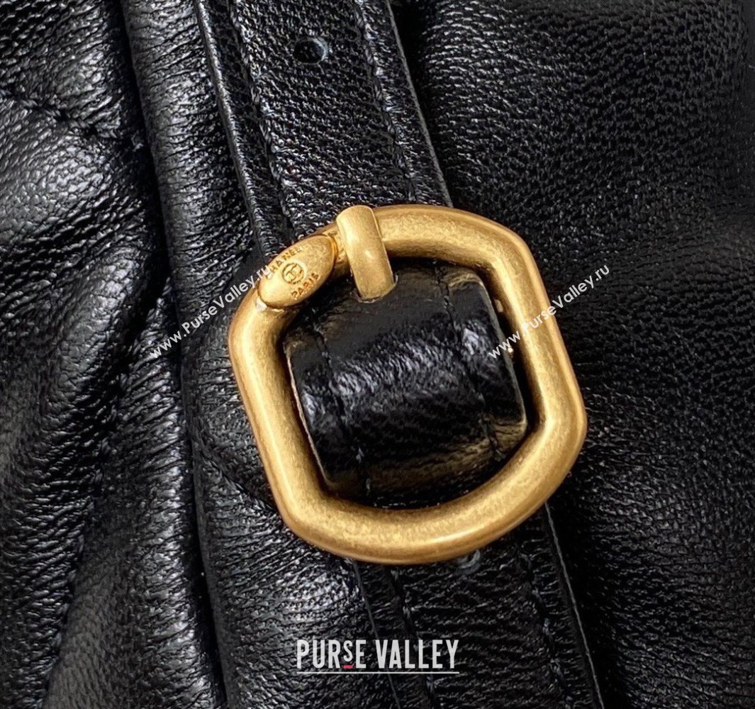 Chanel Shiny Lambskin Chanel 19 Backpack Bag AS4223 Black 2024 (jiyuan-23112215)