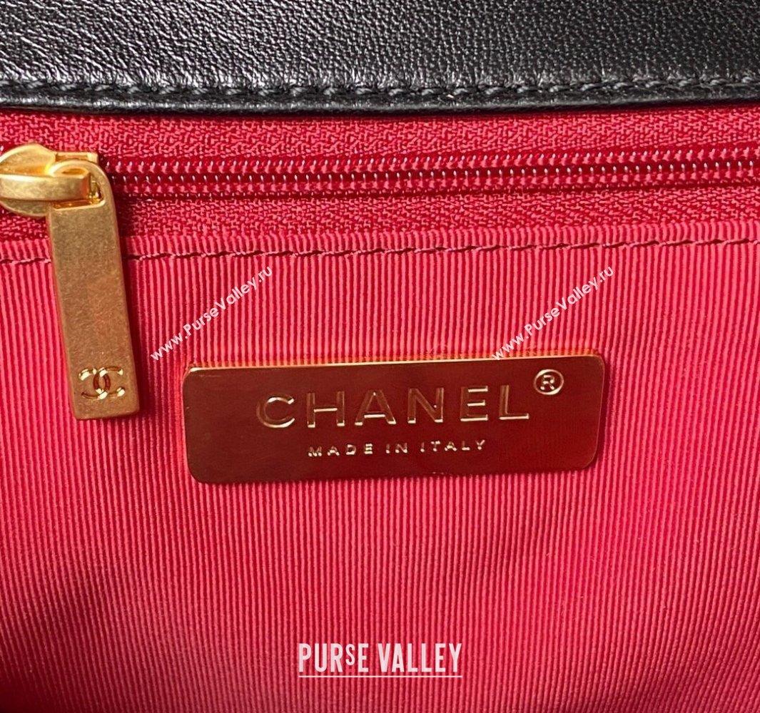 Chanel Shiny Lambskin Chanel 19 Backpack Bag AS4223 Black 2024 (jiyuan-23112215)
