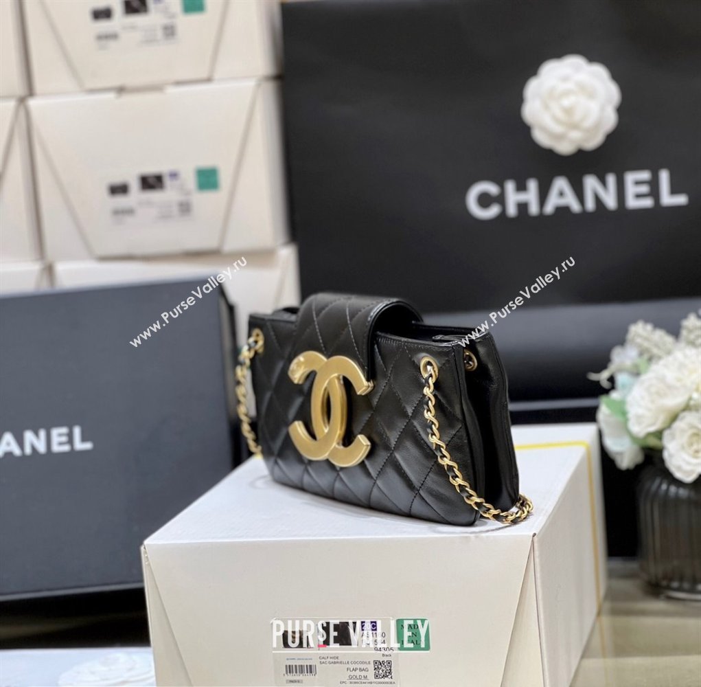 Chanel Lambskin Gold-Tone Metal Baguette Bag AS4611 Black 2024 (ORIGINAL QUALITY) (shunyang-23112205)