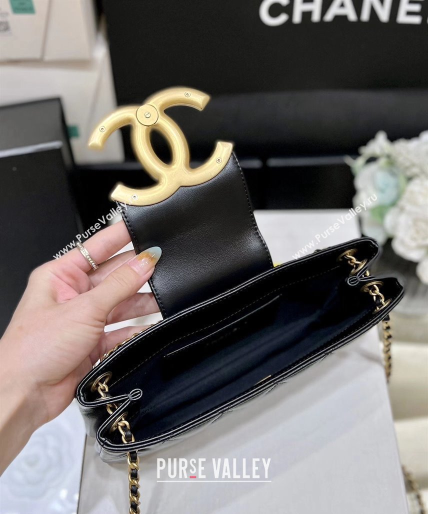 Chanel Lambskin Gold-Tone Metal Baguette Bag AS4611 Black 2024 (ORIGINAL QUALITY) (shunyang-23112205)