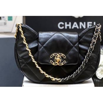 Chanel Shiny Lambskin Chanel 19 Bag AS4638 Black 2024 (ORIGINAL QUALITY) (shunyang-23112202)