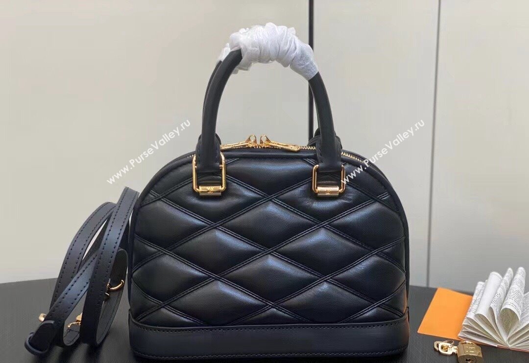 Louis Vuitton Lamb leather Alma BB Bag Black 2023 (kiki-23112209)