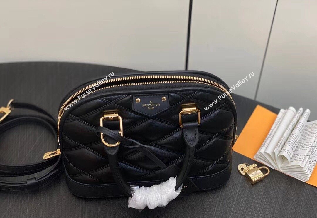 Louis Vuitton Lamb leather Alma BB Bag Black 2023 (kiki-23112209)