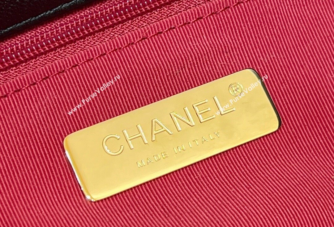 Chanel Shiny Lambskin Chanel 19 Bag AS4638 Black 2024 (ORIGINAL QUALITY) (shunyang-23112202)