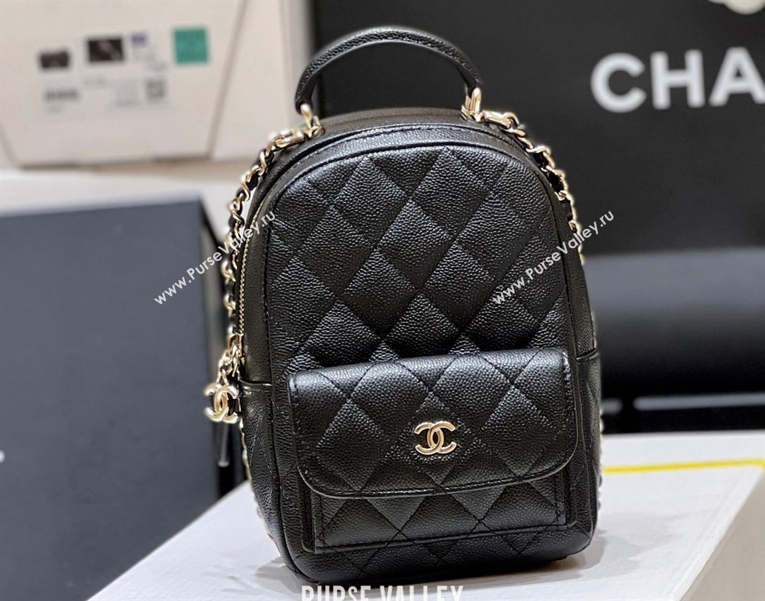 Chanel Grained Calfskin Mini Backpack Bag AP3753 Black 2024 (ORIGINAL QUALITY) (shunyang-23112201)