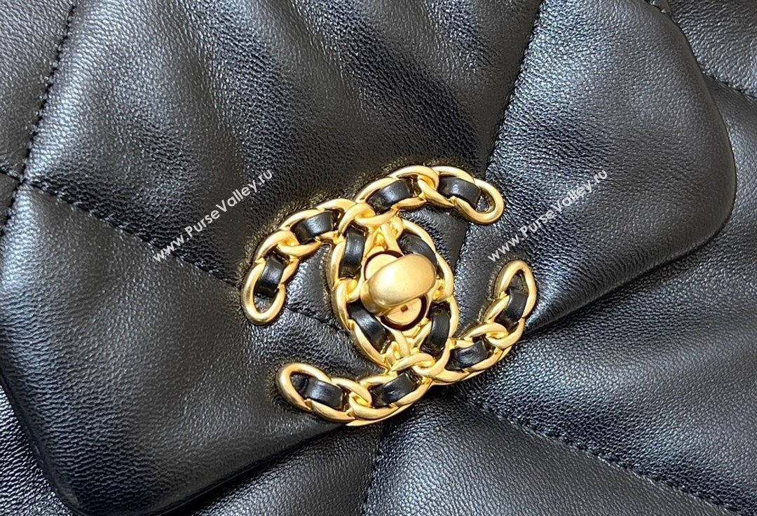 Chanel Shiny Lambskin Chanel 19 Bag AS4638 Black 2024 (ORIGINAL QUALITY) (shunyang-23112202)
