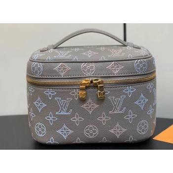 Louis Vuitton Mahina perforated calfskin leather Nice Mini Bag M23550 Flight Mode Gray 2024 (kiki-23112204)