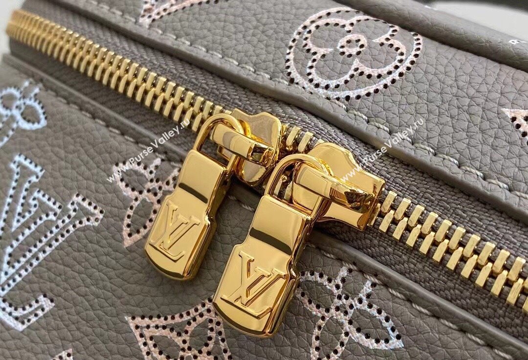 Louis Vuitton Mahina perforated calfskin leather Nice Mini Bag M23550 Flight Mode Gray 2024 (kiki-23112204)
