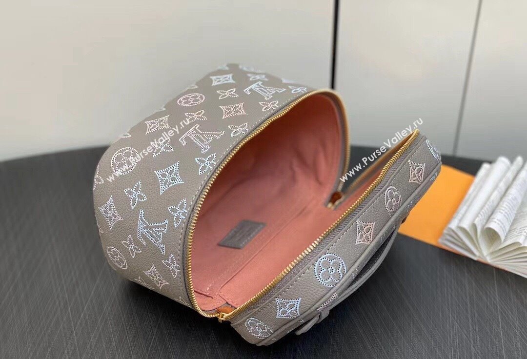 Louis Vuitton Mahina perforated calfskin leather Nice Mini Bag M23550 Flight Mode Gray 2024 (kiki-23112204)
