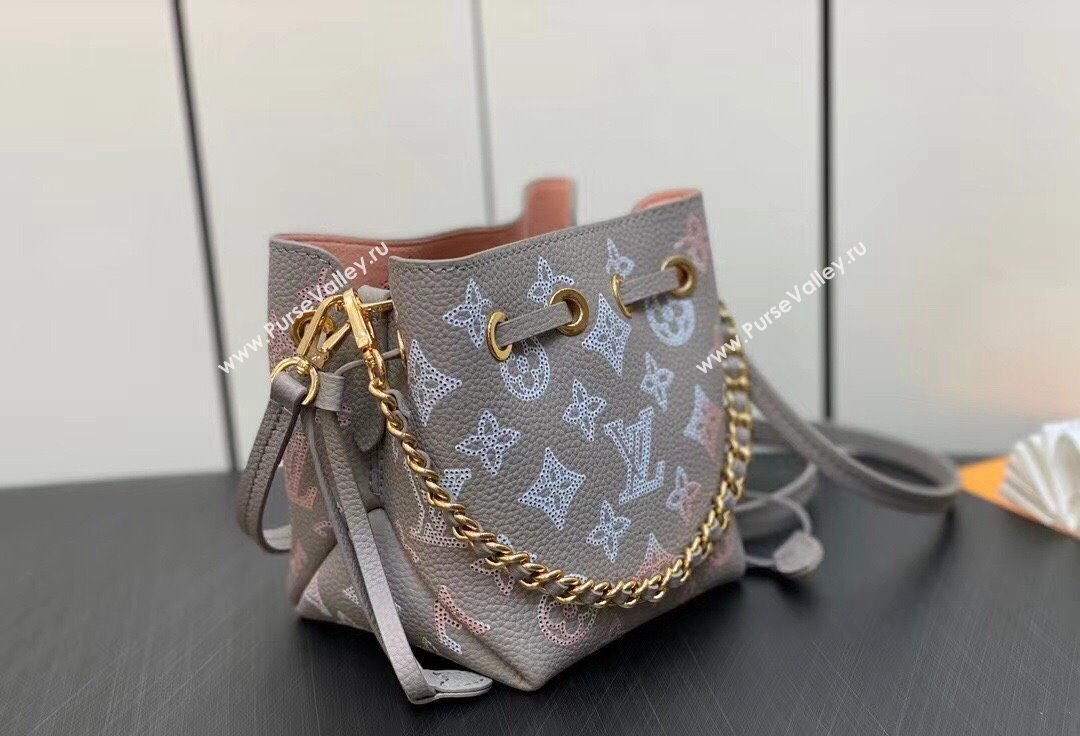 Louis Vuitton Mahina perforated calfskin leather Pico Bella Bag M82731 Flight Mode Gray 2024 (kiki-23112203)