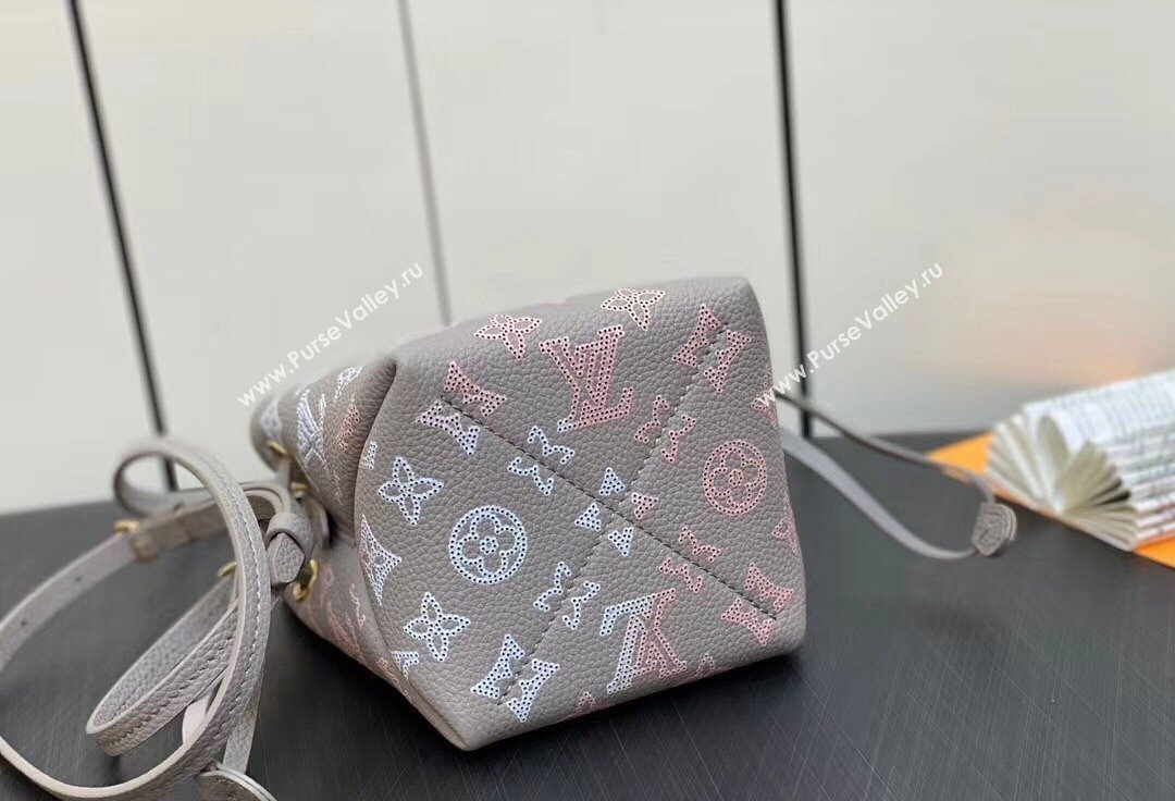 Louis Vuitton Mahina perforated calfskin leather Pico Bella Bag M82731 Flight Mode Gray 2024 (kiki-23112203)