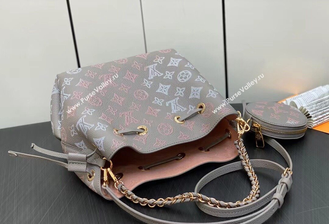 Louis Vuitton Mahina perforated calfskin leather Bella Bag M23388 Flight Mode Gray 2024 (kiki-23112202)