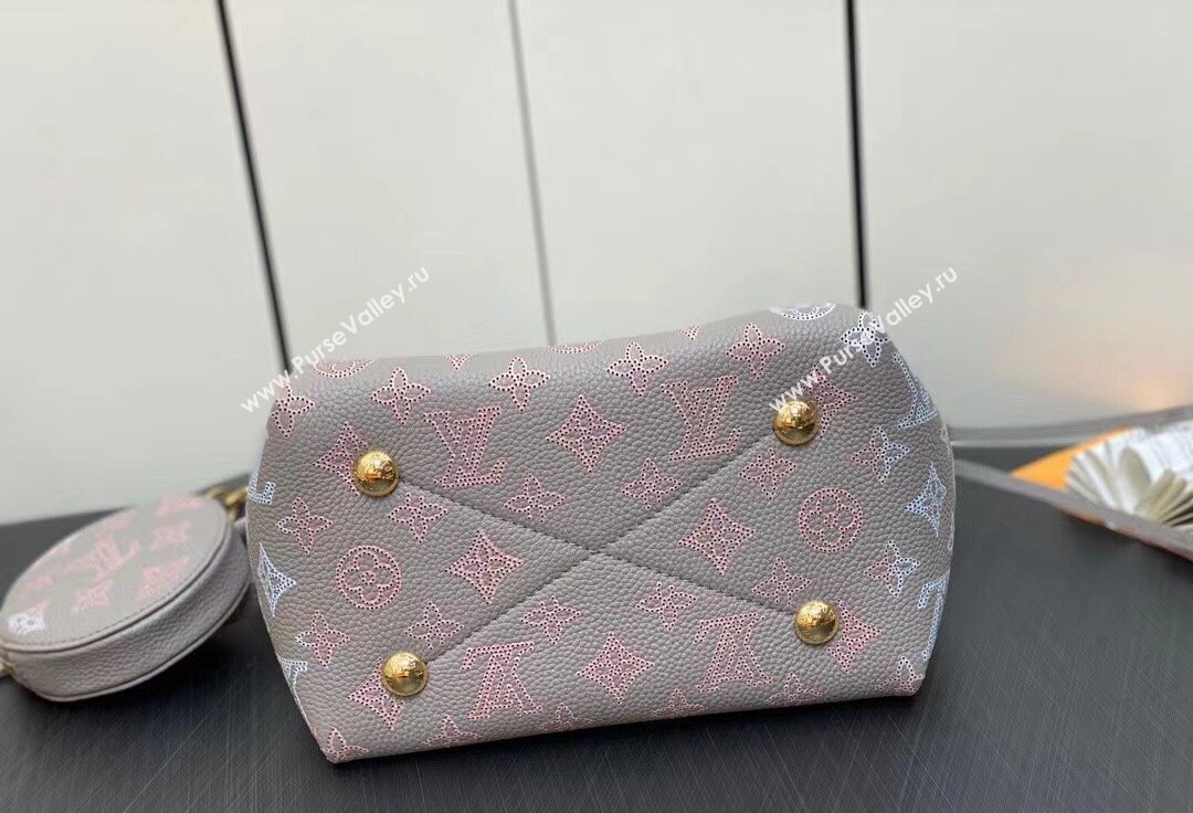Louis Vuitton Mahina perforated calfskin leather Bella Bag M23388 Flight Mode Gray 2024 (kiki-23112202)