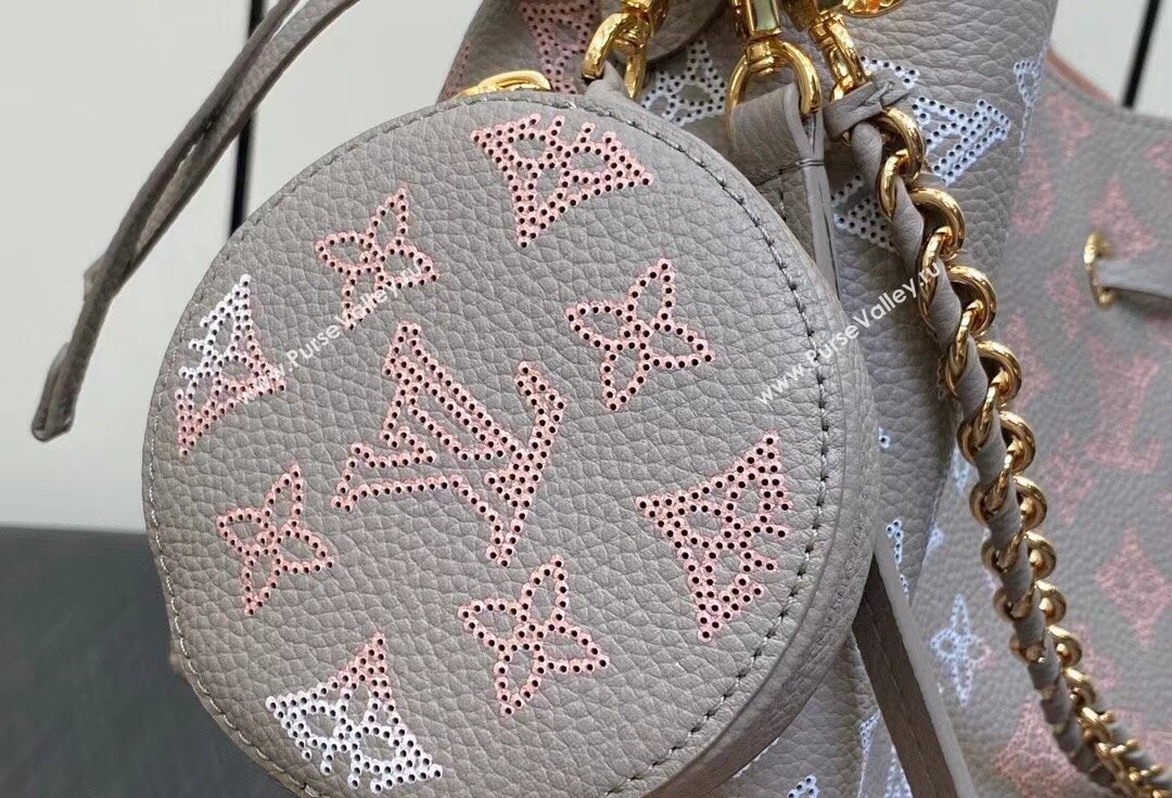 Louis Vuitton Mahina perforated calfskin leather Bella Bag M23388 Flight Mode Gray 2024 (kiki-23112202)