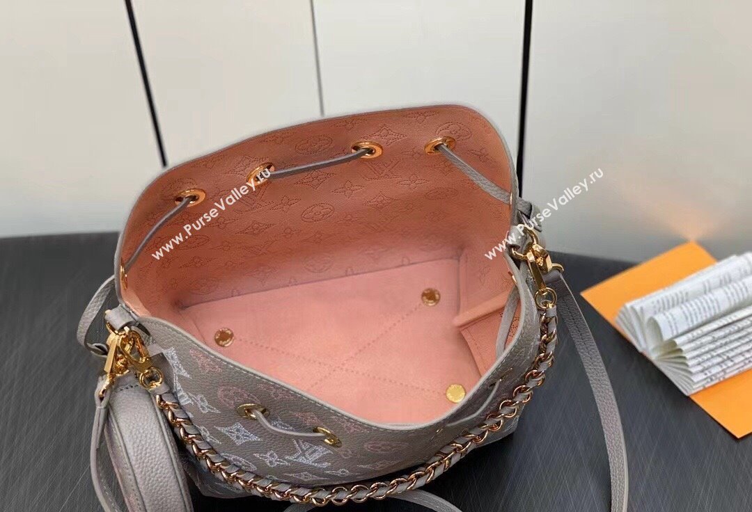Louis Vuitton Mahina perforated calfskin leather Bella Bag M23388 Flight Mode Gray 2024 (kiki-23112202)