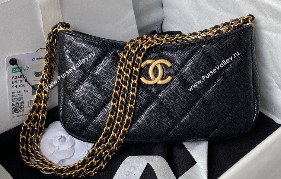 Chanel Grained Calfskin Chain Small Shoulder Bag AS4597 Black 2024 (jiyuan-23112239)