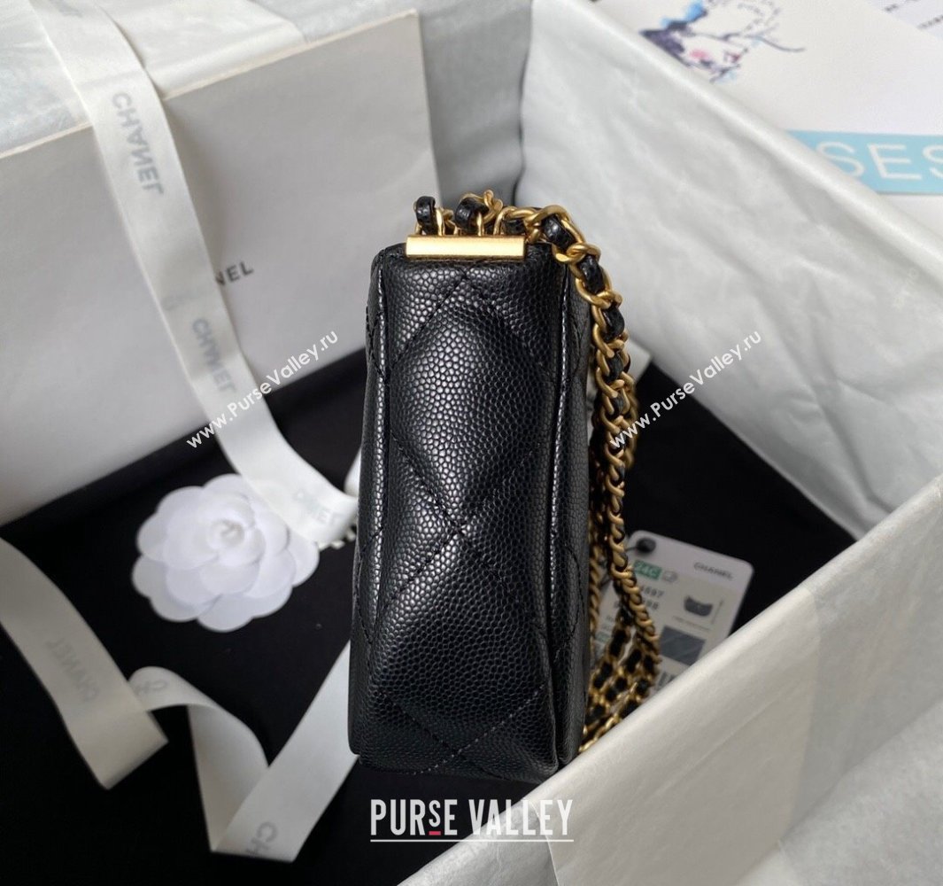 Chanel Grained Calfskin Chain Small Shoulder Bag AS4597 Black 2024 (jiyuan-23112239)
