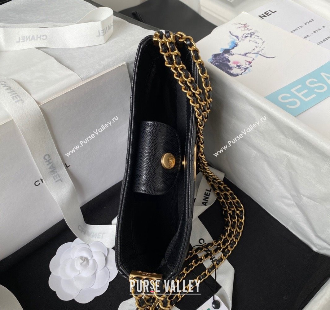 Chanel Grained Calfskin Chain Small Shoulder Bag AS4597 Black 2024 (jiyuan-23112239)