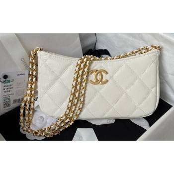 Chanel Grained Calfskin Chain Small Shoulder Bag AS4597 White 2024 (jiyuan-23112240)