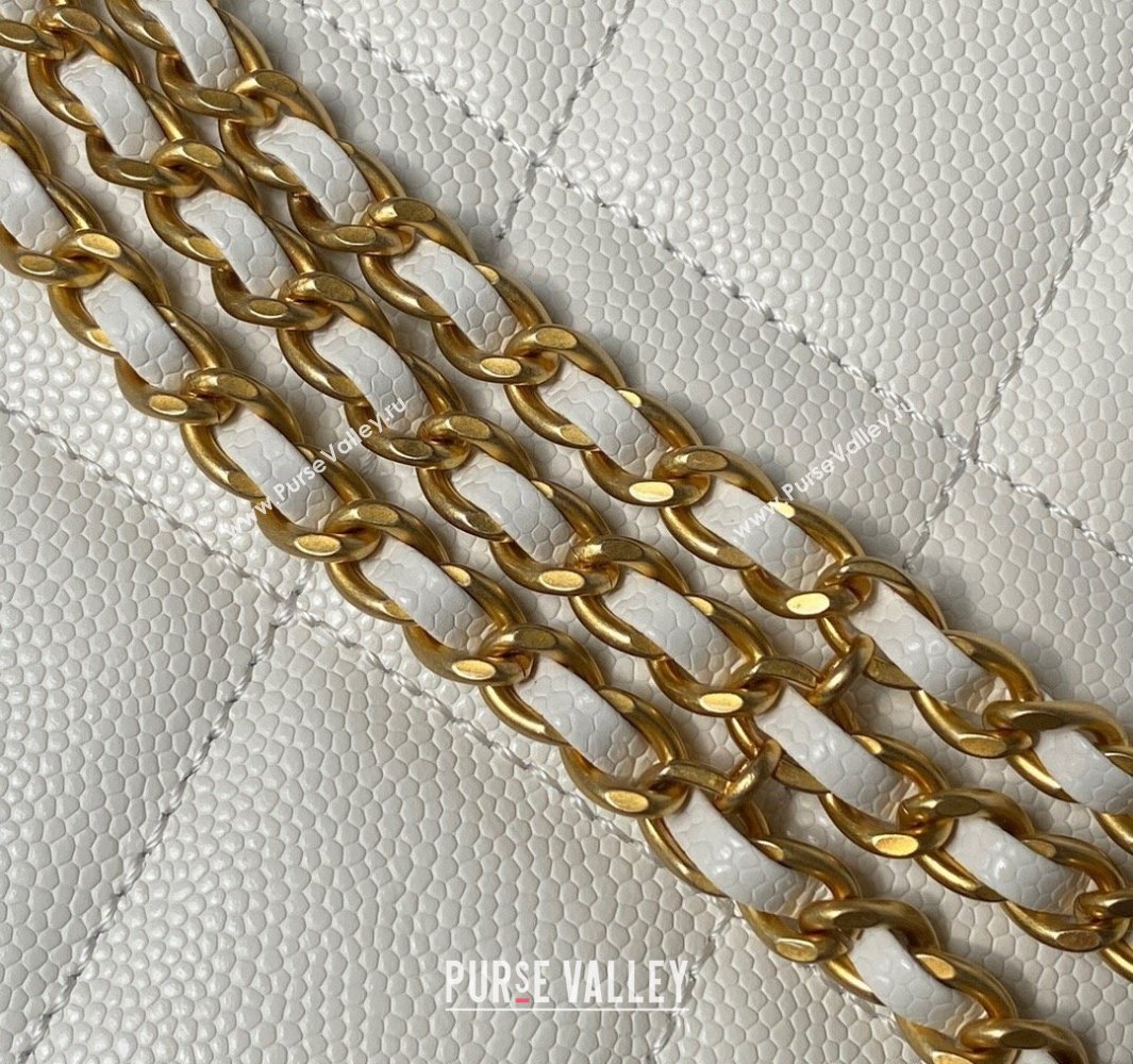Chanel Grained Calfskin Chain Small Shoulder Bag AS4597 White 2024 (jiyuan-23112240)