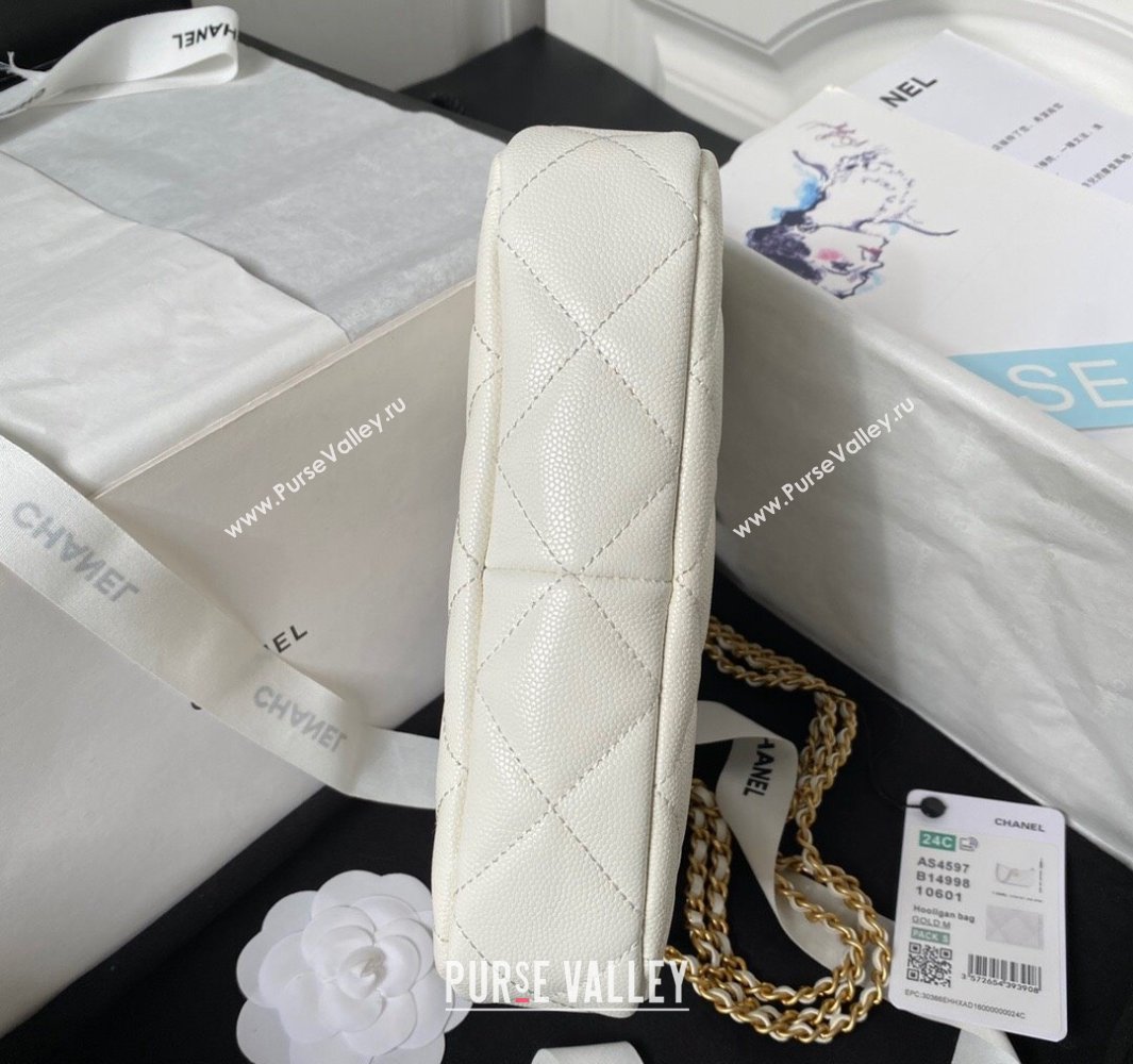 Chanel Grained Calfskin Chain Small Shoulder Bag AS4597 White 2024 (jiyuan-23112240)