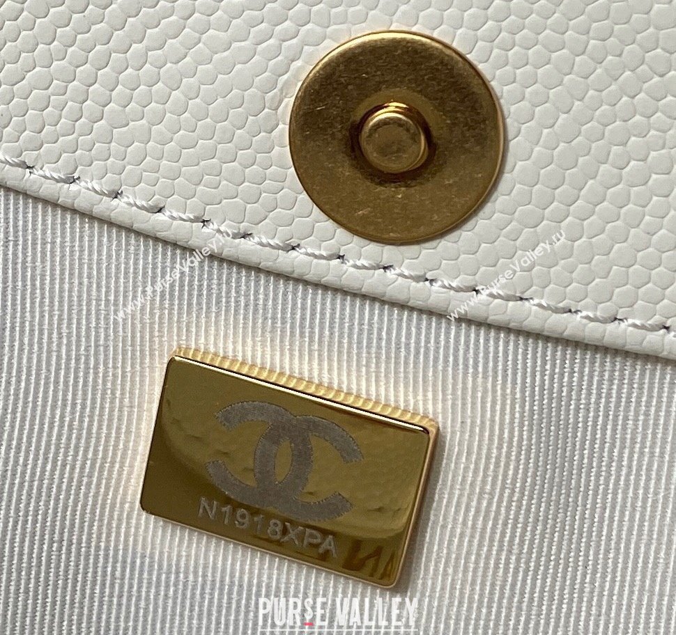 Chanel Grained Calfskin Chain Small Shoulder Bag AS4597 White 2024 (jiyuan-23112240)