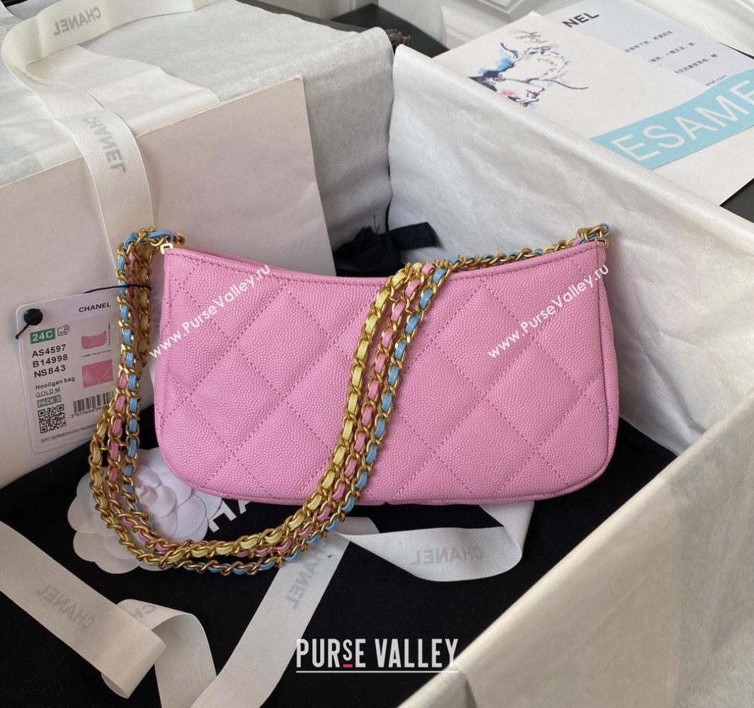 Chanel Grained Calfskin Chain Small Shoulder Bag AS4597 Pink 2024 (jiyuan-23112241)
