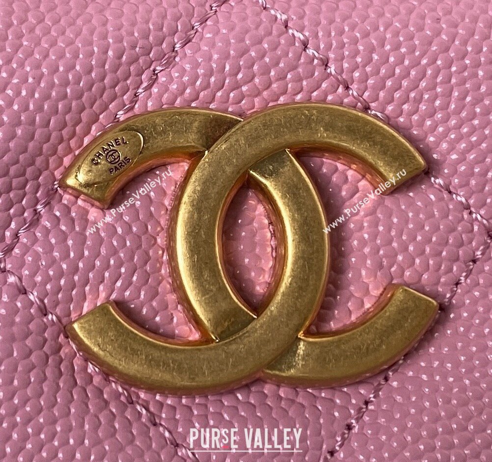 Chanel Grained Calfskin Chain Small Shoulder Bag AS4597 Pink 2024 (jiyuan-23112241)