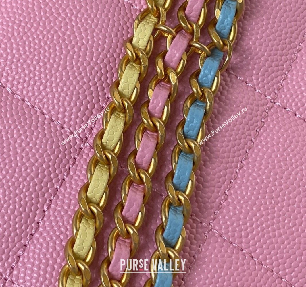 Chanel Grained Calfskin Chain Small Shoulder Bag AS4597 Pink 2024 (jiyuan-23112241)