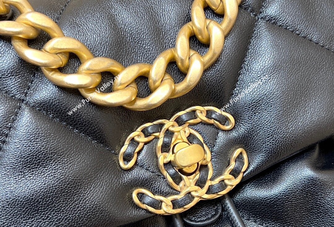 Chanel Shiny Lambskin Chanel 19 Backpack Bag AS4223 Black 2024 (ORIGINAL QUALITY) (shunyang-23112203)