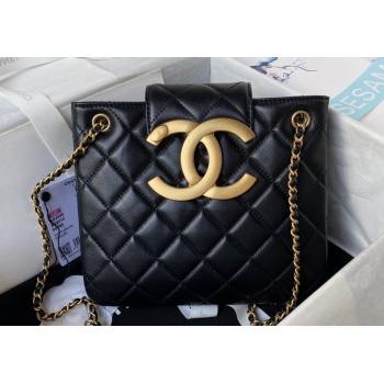 Chanel Lambskin Gold-Tone Metal Shopping Bag AS4596 Black 2024 (jiyuan-23112213)