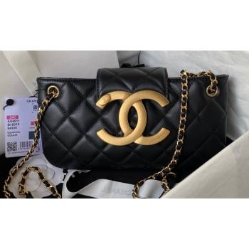 Chanel Lambskin Gold-Tone Metal Baguette Bag AS4611 Black 2024 (jiyuan-23112214)