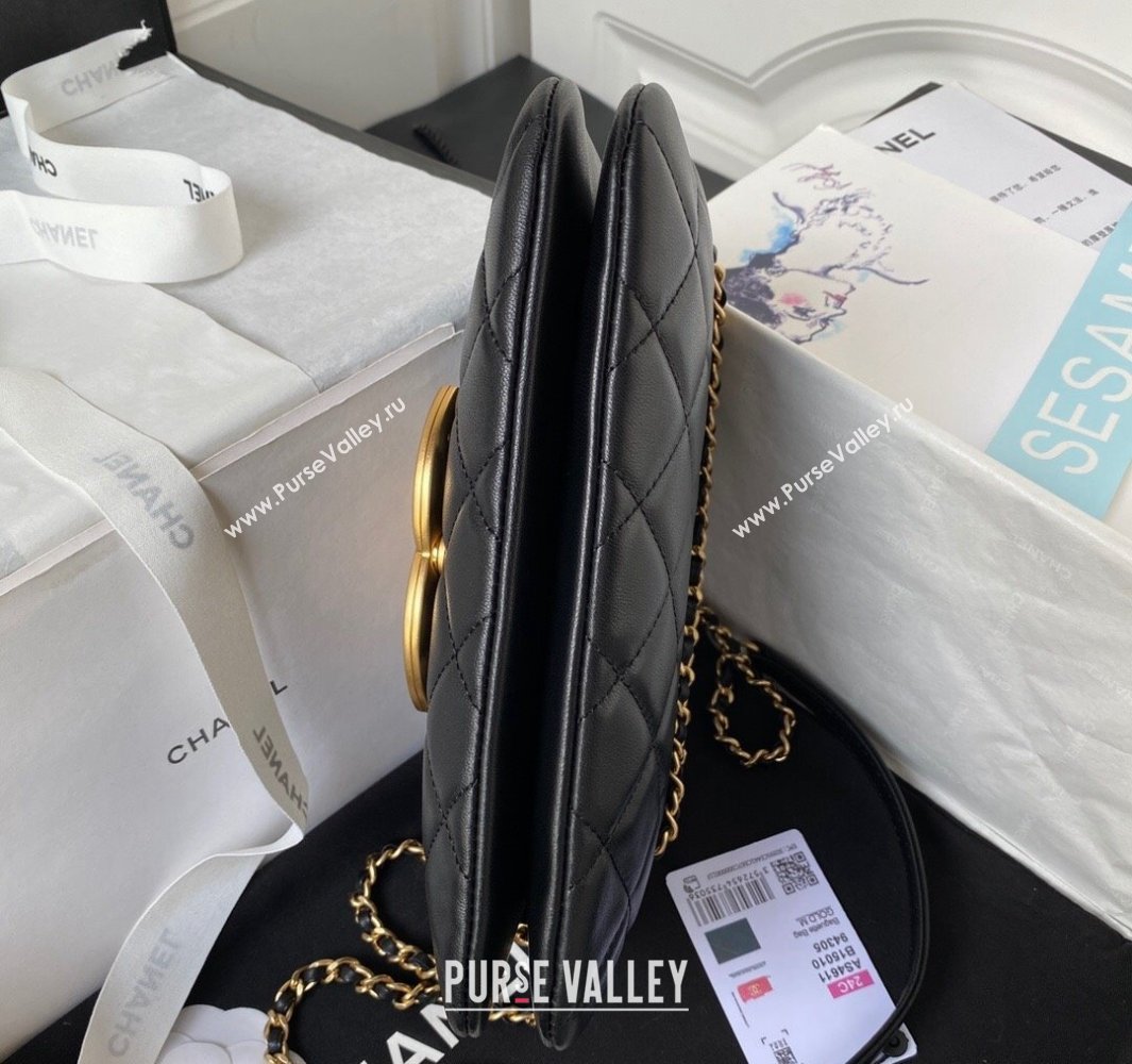Chanel Lambskin Gold-Tone Metal Baguette Bag AS4611 Black 2024 (jiyuan-23112214)
