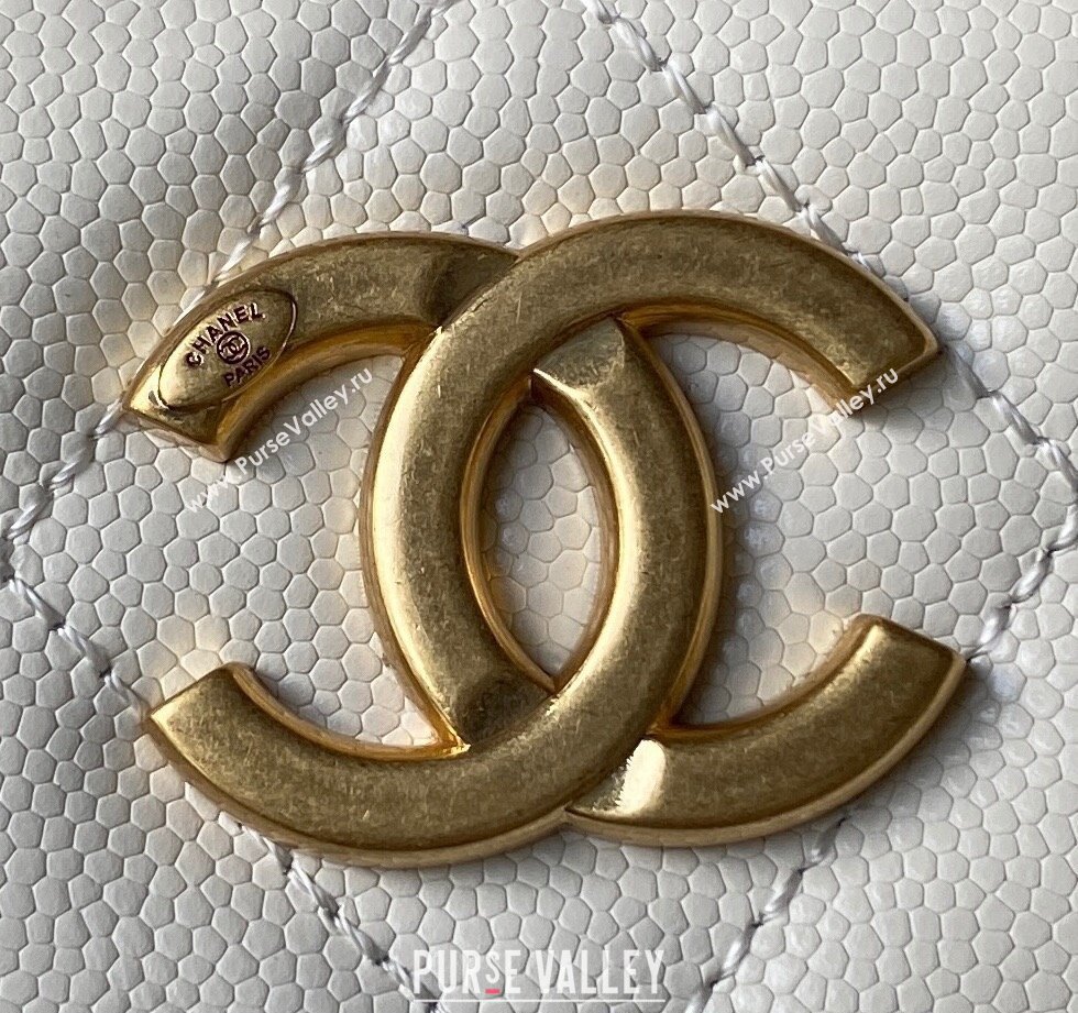 Chanel Grained Calfskin Chain Shoulder Bag AS4612 White 2024 (jiyuan-23112235)