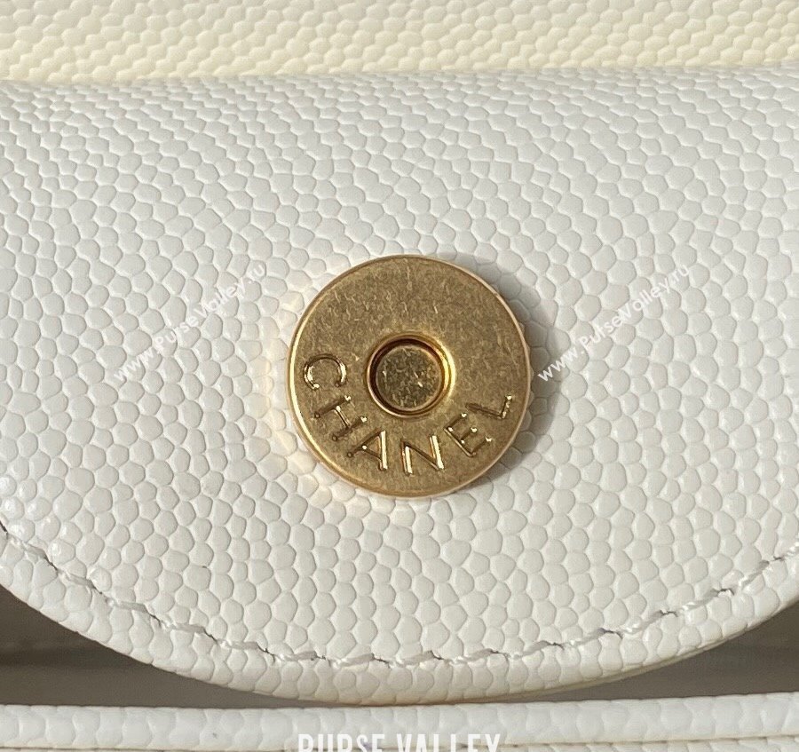Chanel Grained Calfskin Chain Shoulder Bag AS4612 White 2024 (jiyuan-23112235)