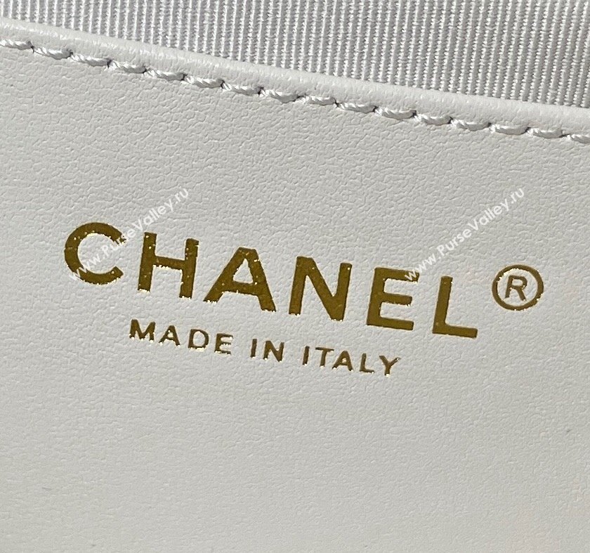Chanel Grained Calfskin Chain Shoulder Bag AS4612 White 2024 (jiyuan-23112235)