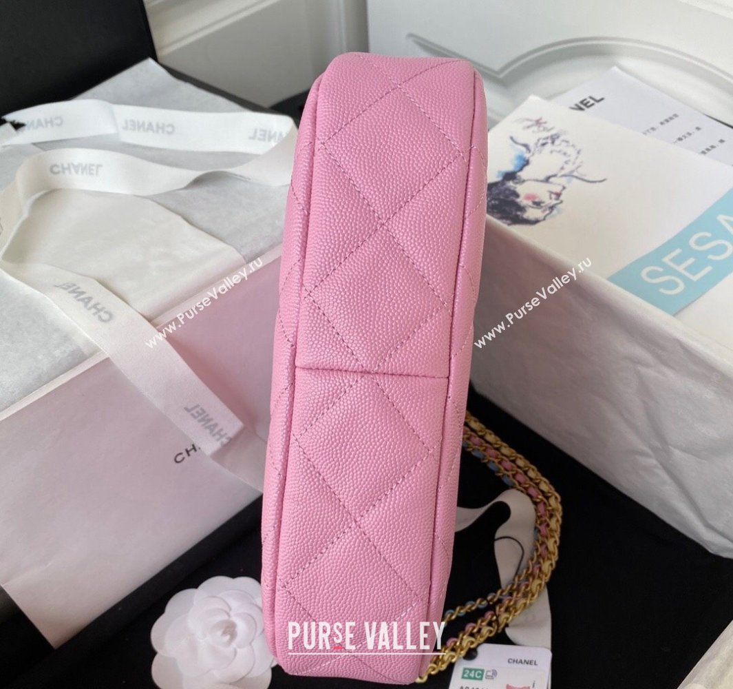Chanel Grained Calfskin Chain Shoulder Bag AS4612 Pink 2024 (jiyuan-23112236)