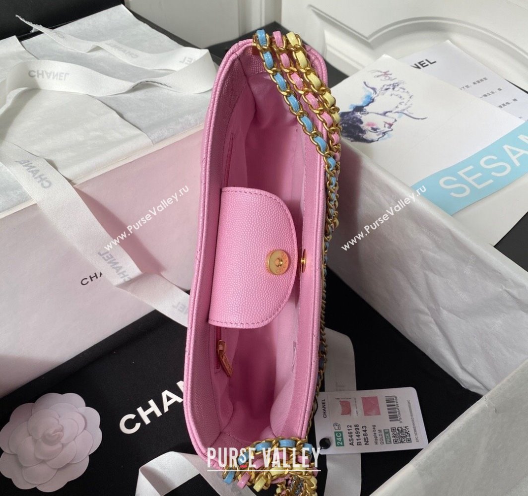 Chanel Grained Calfskin Chain Shoulder Bag AS4612 Pink 2024 (jiyuan-23112236)