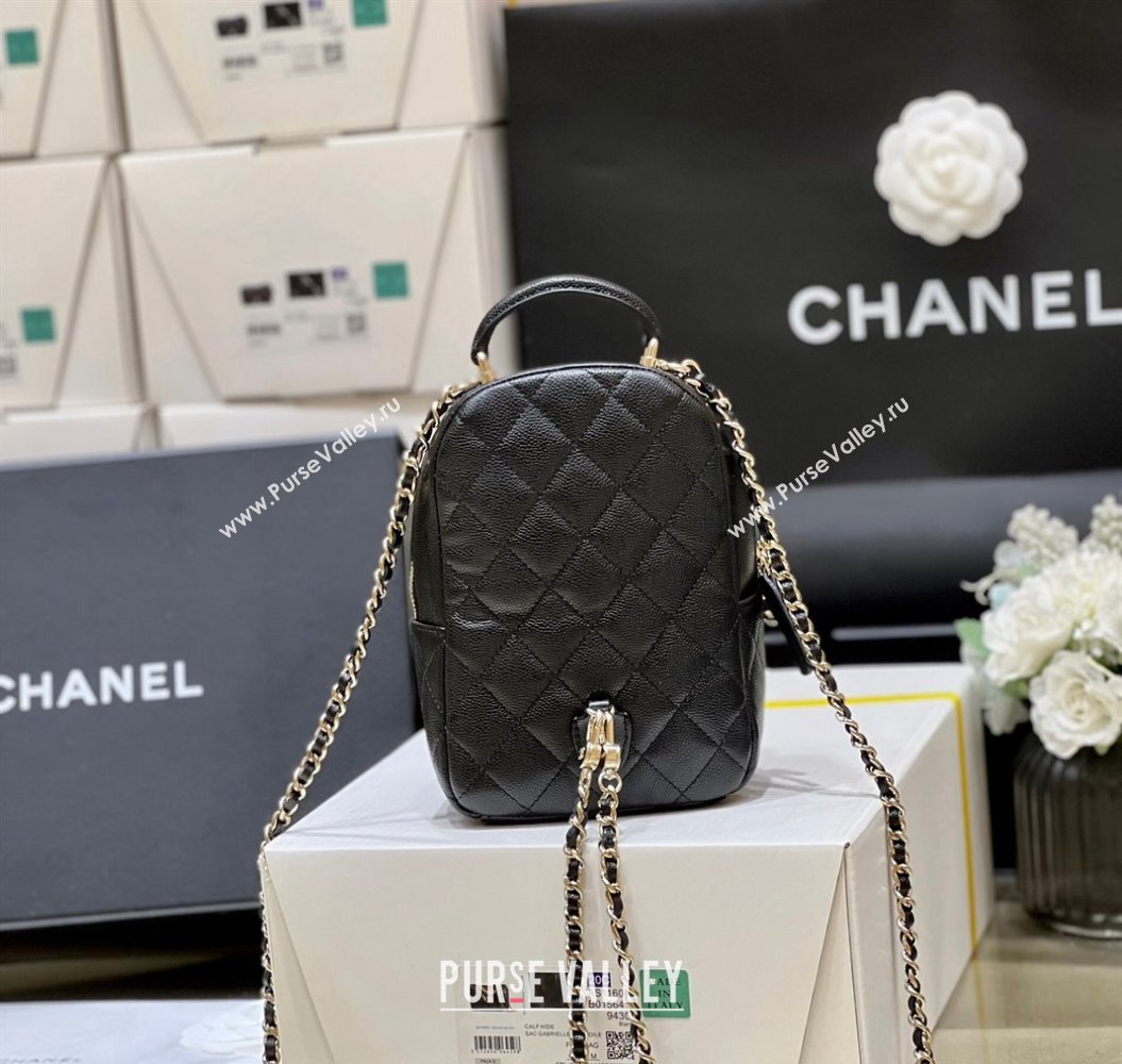 Chanel Grained Calfskin Mini Backpack Bag AP3753 Black 2024 (ORIGINAL QUALITY) (shunyang-23112201)