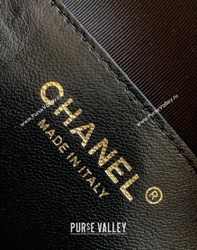 Chanel Calfskin Gold-Tone Metal Chain Bowling Bag AP3586 Black 2024 (jiyuan-23112220)