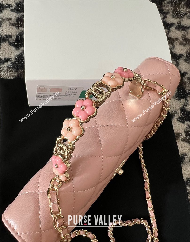 Chanel Small Flap Bag with Flower Top Handle A96033 Pink 2024 (jiyuan-23112206)