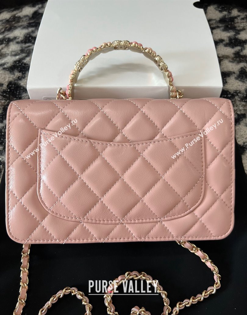 Chanel Small Flap Bag with Flower Top Handle A96033 Pink 2024 (jiyuan-23112206)