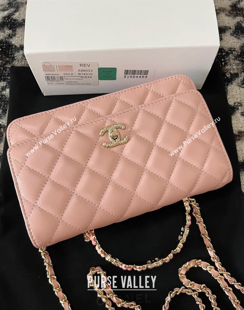 Chanel Small Flap Bag with Flower Top Handle A96033 Pink 2024 (jiyuan-23112206)