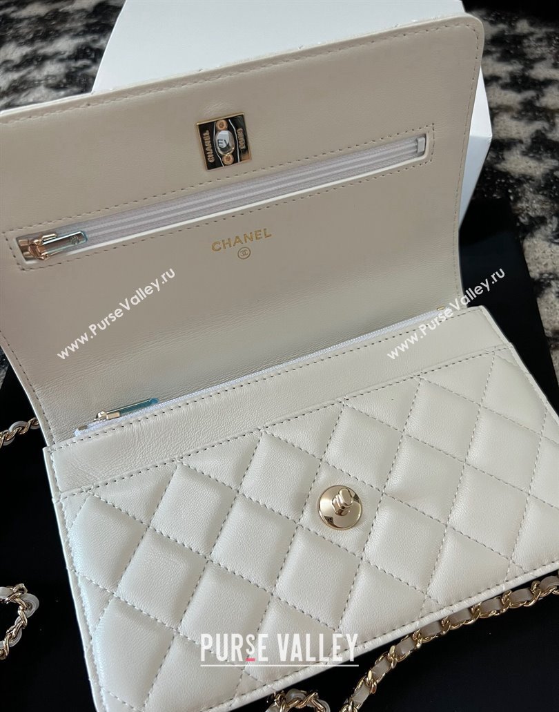 Chanel Small Flap Bag with Flower Top Handle A96033 White 2024 (jiyuan-23112205)