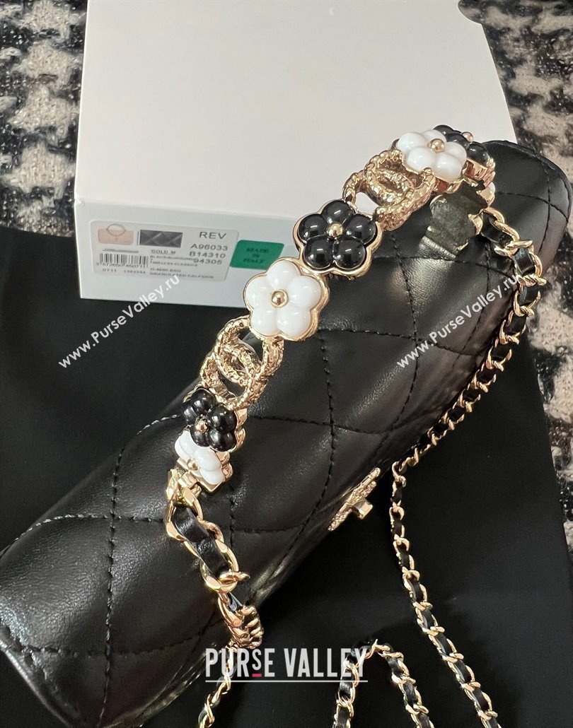 Chanel Small Flap Bag with Flower Top Handle A96033 Black 2024 (jiyuan-23112204)